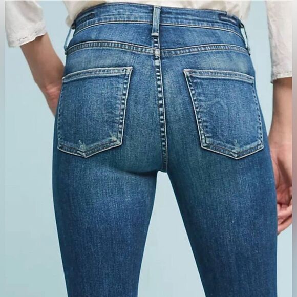 Citizens of Humanity Jeans Rocket Crop High Rise Skinny Raw Hem Stretch Size 28 - Picture 7 of 12